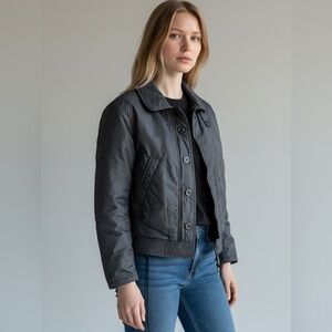 G-Star RAW Vintage Short Jacket Women’s Medium Black KRISP Flat Weave NWT /RARE